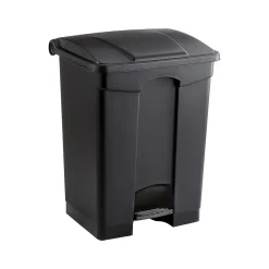 Indoor Step Trash Can, Black Plastic, 17 Gal. (9922BL)<Safco Online