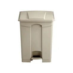 Indoor Step Trash Can, Tan Plastic, 17 Gal. (9922TN)<Safco Clearance