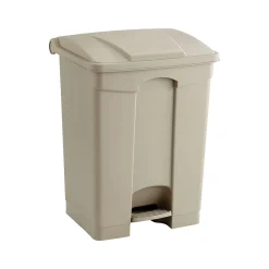 Indoor Step Trash Can, Tan Plastic, 17 Gal. (9922TN)<Safco Clearance