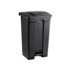 Indoor Step Trash Can, Black Plastic, 23 Gal. (9923BL)<Safco Outlet