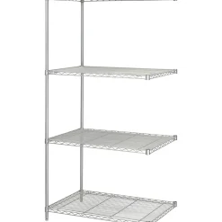 Shelving*Safco Industrial 4-Shelf Metal Unit, 36", Metallic Gray (5289GR)