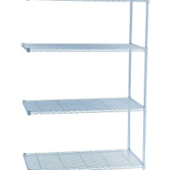Shelving*Safco Industrial 4-Shelf Wire Stand Alone, 48.03", Metallic Gray (5295GR)