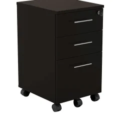 File Cabinets*Safco Medina 3-Drawer Mobile Vertical File Cabinet, Letter Size, Lockable, 26.75"H x 15.5"W x 18"D, Mocha (MNBBFLDC)