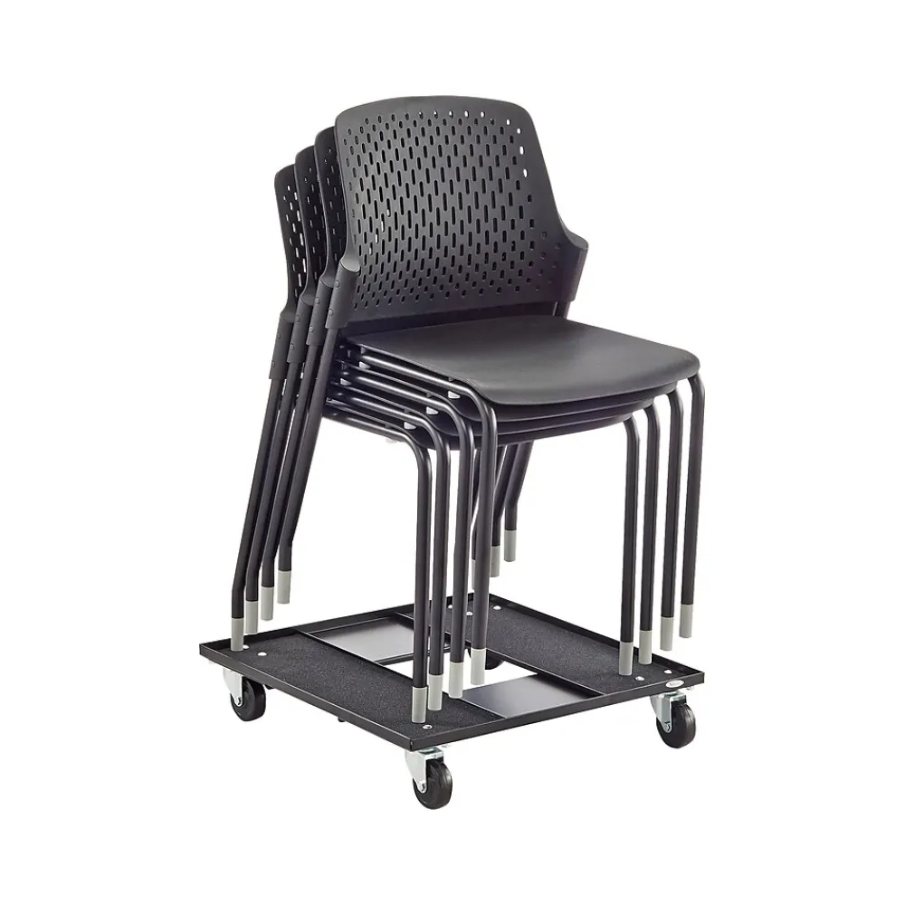 Folding & Stacking*Safco Next High-Impact Polypropylene Office Chair, Black, 4/Carton (4287BL)