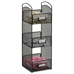Safco ® Onyx Hospitality Organizer Tower, 3 Compartments, Black (3290BL)