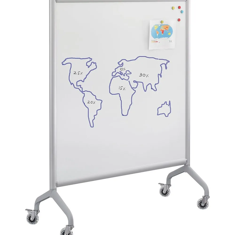 Dry Erase*Safco ® Rumba™ Whiteboard Collaboration Screen, 42" x 16" x 54", White/Gray (2015WBS)