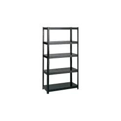 Shelving*Safco 4-Shelf Powder-Coated Steel Stand Alone Shelving, 36", Black (5247BL)