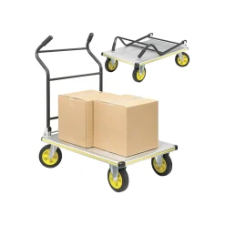 Safco STOW AWAY Platform Truck, 1000 lbs., Aluminum/Black (4053NC)