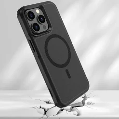 SaharaCase Armor MagSafe Phone Case for iPhone 15 Pro Max, Shock Absorbing, Black (CP00482)