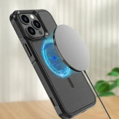 SaharaCase Armor Series Hard Shell Case, Tempered Glass Screen, Camera Protector for iPhone 15 Pro Max, Black (CP482ZD128ZD131)