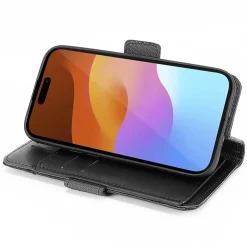 SaharaCase Folio Wallet MagSafe Phone Case for iPhone 15 Pro, Shock Absorbing, Black (CP00467)