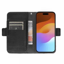 SaharaCase Folio Wallet MagSafe Phone Case for iPhone 15 Pro, Shock Absorbing, Black (CP00467)