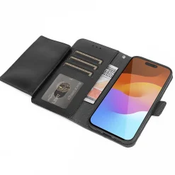 SaharaCase Folio Wallet MagSafe Phone Case for iPhone 15, Shock Absorbing, Black (CP00445)