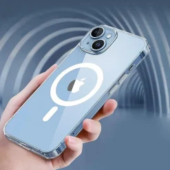 SaharaCase Hybrid-Flex Hard Shell MagSafe Phone Case for iPhone 15 Plus, Shock Absorbing, Clear (CP00450)