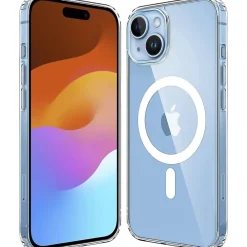 SaharaCase Hybrid-Flex Hard Shell MagSafe Phone Case for iPhone 15, Shock Absorbing, Clear (CP00441)