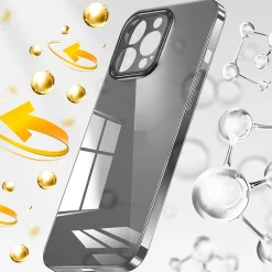 SaharaCase Hybrid-Flex Hard Shell MagSafe Phone Case for iPhone 15 Pro, Shock Absorbing, Clear Black (CP00458)