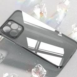 SaharaCase Hybrid-Flex Hard Shell Case, Tempered Glass Screen, Camera Protector for iPhone 15 Pro Max, Clear (CP471ZD128ZD131)