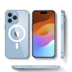 SaharaCase Hybrid-Flex Hard Shell Case, Tempered Glass Screen, Camera Protector for iPhone 15 Pro Max, Clear (CP472ZD128ZD131)