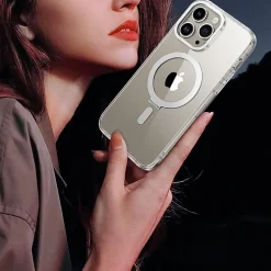 SaharaCase Hybrid-Flex Kickstand MagSafe Phone Case for iPhone 15 Pro Max, Shock Absorbing, Clear (CP00473)