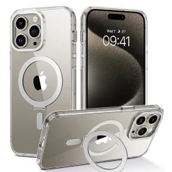 SaharaCase Hybrid-Flex Kickstand MagSafe Phone Case for iPhone 15 Pro, Shock Absorbing, Clear (CP00460)