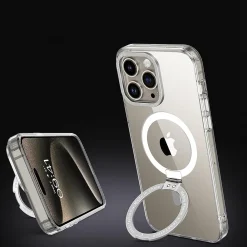 SaharaCase Hybrid-Flex Kickstand MagSafe Phone Case for iPhone 15 Pro, Shock Absorbing, Clear (CP00460)