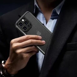 SaharaCase Hybrid-Flex Ultra Thin MagSafe Phone Case for iPhone 15, Shock Absorbing, Black (CP00440)