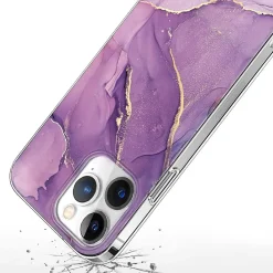 SaharaCase MagSafe Phone Case for iPhone 15 Pro Max, Shock Absorbing, Purple Marble (CP00474)