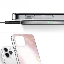 SaharaCase MagSafe Phone Case for iPhone 15 Pro, Shock Absorbing, Pink Marble (CP00464)