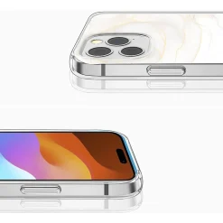 SaharaCase MagSafe Phone Case for iPhone 15 Pro, Shock Absorbing, White Marble (CP00463)