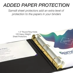 Classic Collection Vinyl Padfolio, Black (15250)<Samsill Best