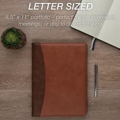 Faux Leather Padfolio, Tan/Brown (SAM71656)<Samsill New