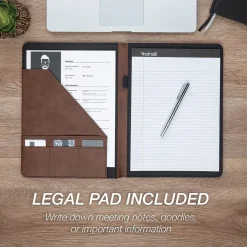 Faux Leather Padfolio, Tan/Brown (SAM71656)<Samsill New