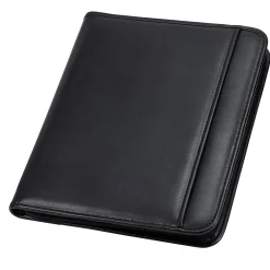 Professional Leather Padfolio/Notepad, Black (70820)<Samsill New