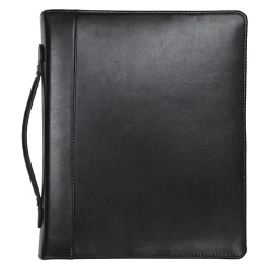 Regal Genuine Leather Zippered Padfolio, Black (15540)<Samsill Online