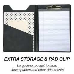 Value Series Faux Leather Padfolio/Notepad, Black (71410)<Samsill Clearance