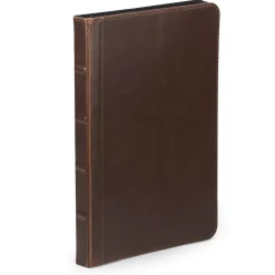 Vintage Plastic Padfolio with Zipper Closure, Dark Brown (SAM70836)<Samsill Online