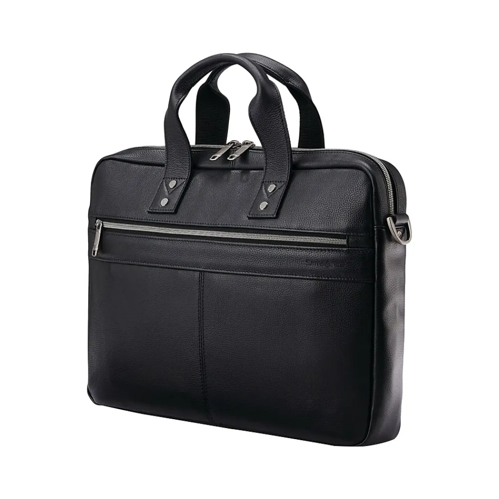 Classic Laptop Briefcase, Black Leather (126038-1041)<Samsonite Clearance