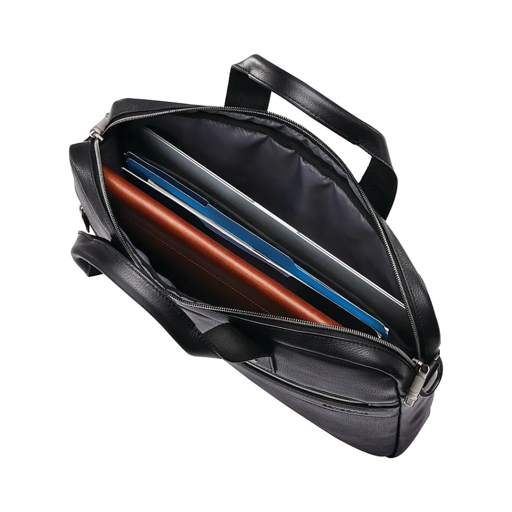 Classic Laptop Briefcase, Black Leather (126038-1041)<Samsonite Clearance