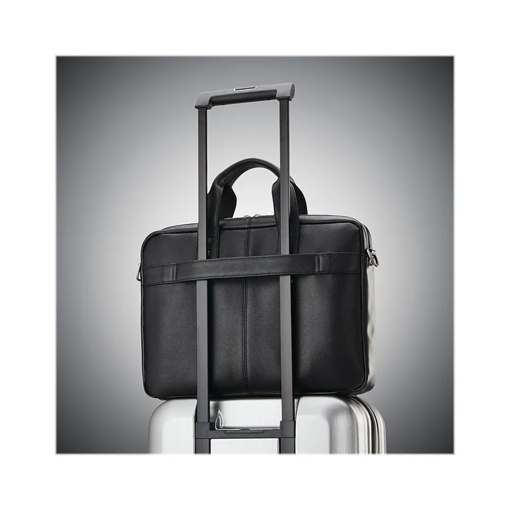 Classic Laptop Briefcase, Black Leather (126038-1041)<Samsonite Clearance