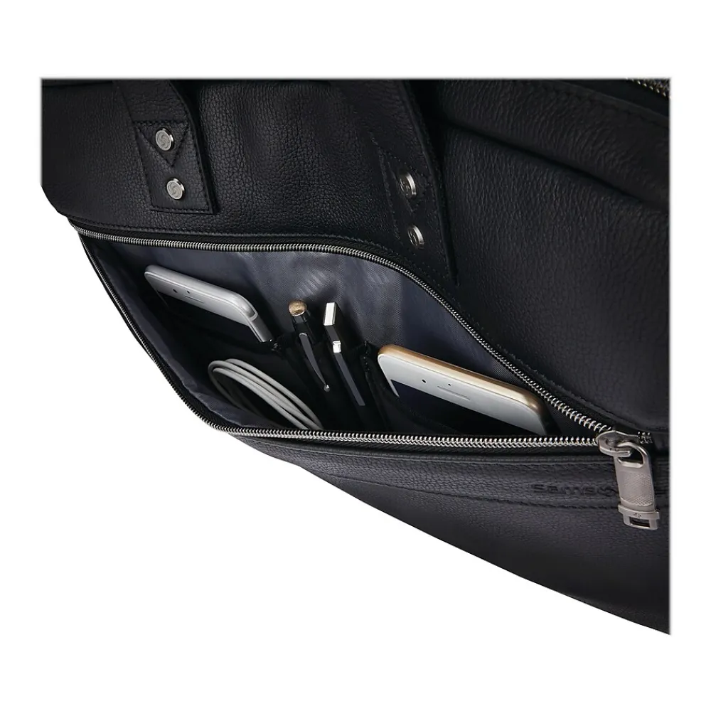 Classic Laptop Briefcase, Black Leather (126038-1041)<Samsonite Clearance