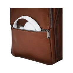 Classic Leather Laptop Backpack, Solid, Cognac (126036-1221)<Samsonite Best