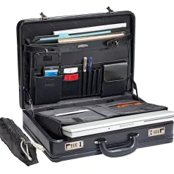 Expandable Laptop Attache, Black Leather (44077-1041)<Samsonite Discount