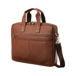 Leather Briefcase, Laptop Compatible, Cognac (126038-1221)<Samsonite Online