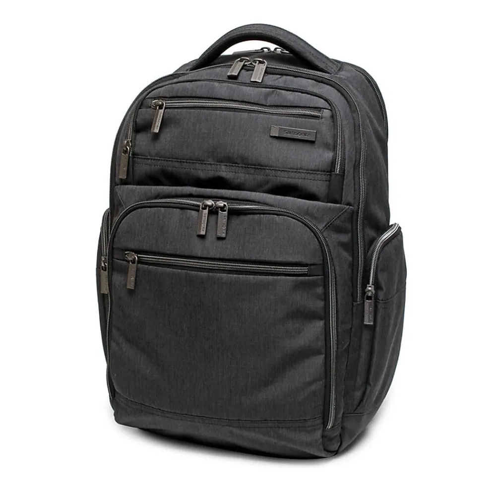 Modern Utility Double Shot Backpack, Solid, Charcoal Heather (89574-5794)<Samsonite New
