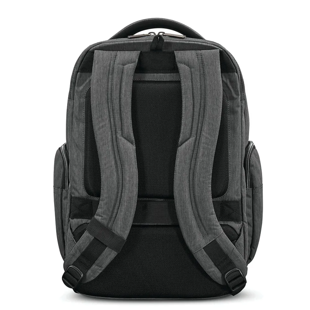 Modern Utility Double Shot Backpack, Solid, Charcoal Heather (89574-5794)<Samsonite New