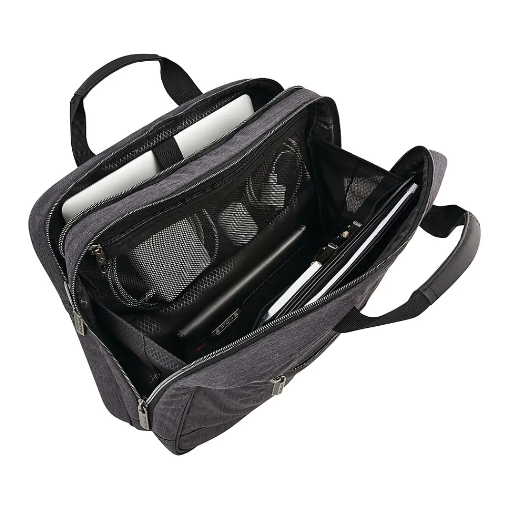 Modern Utility Polyester Top Loading Briefcase, Heathered Gray (126442-5794)<Samsonite
