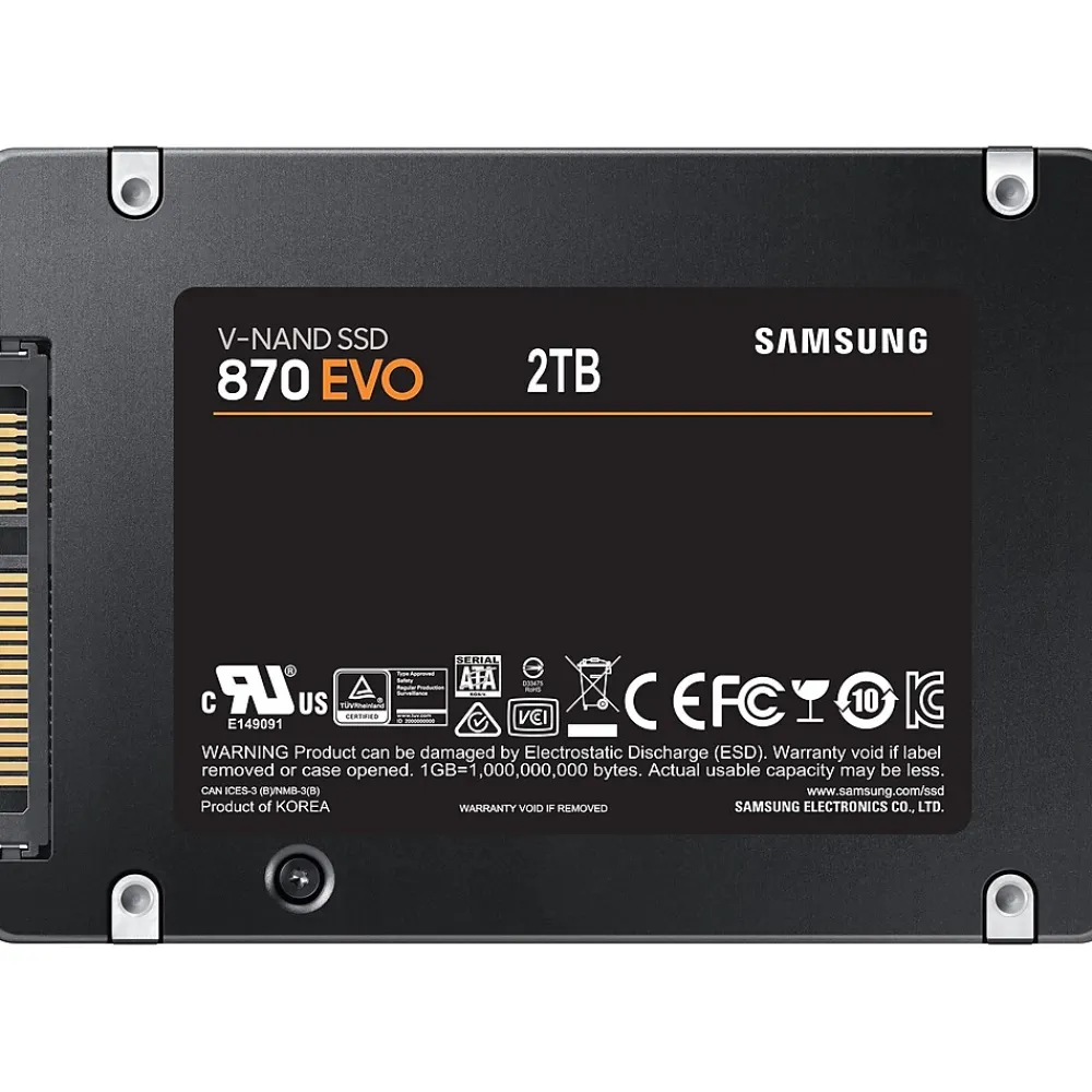 Outlet Samsung 870 EVO 2TB 2.5" SATA Internal Solid-State Drive, V-NAND (MZ-77E2T0B/AM)