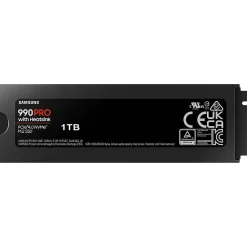 Sale Samsung 990 PRO 1TB M.2 PCI Express 4.0 Internal Solid-State Drive with Heatsink, V-NAND (MZ-V9P1T0CW)