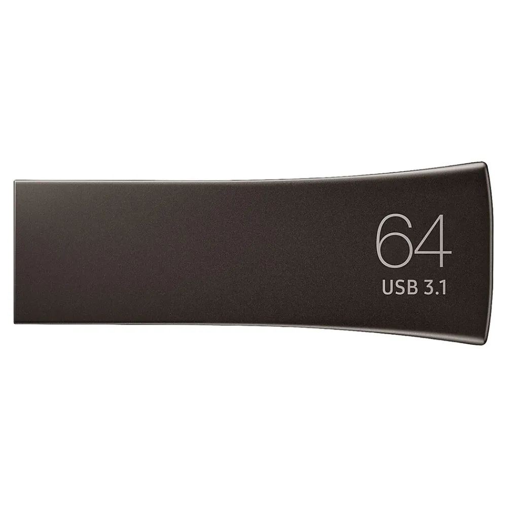 Sale Samsung BAR Plus 64GB USB 3.1 Type A Flash Drive, Titan Gray (MUF-64BE4/AM)