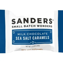Sanders Small Batch Wonders Snack-Size Sea Salt Milk Chocolate Caramels, 24 oz., 48 Pieces/Box (27163)
